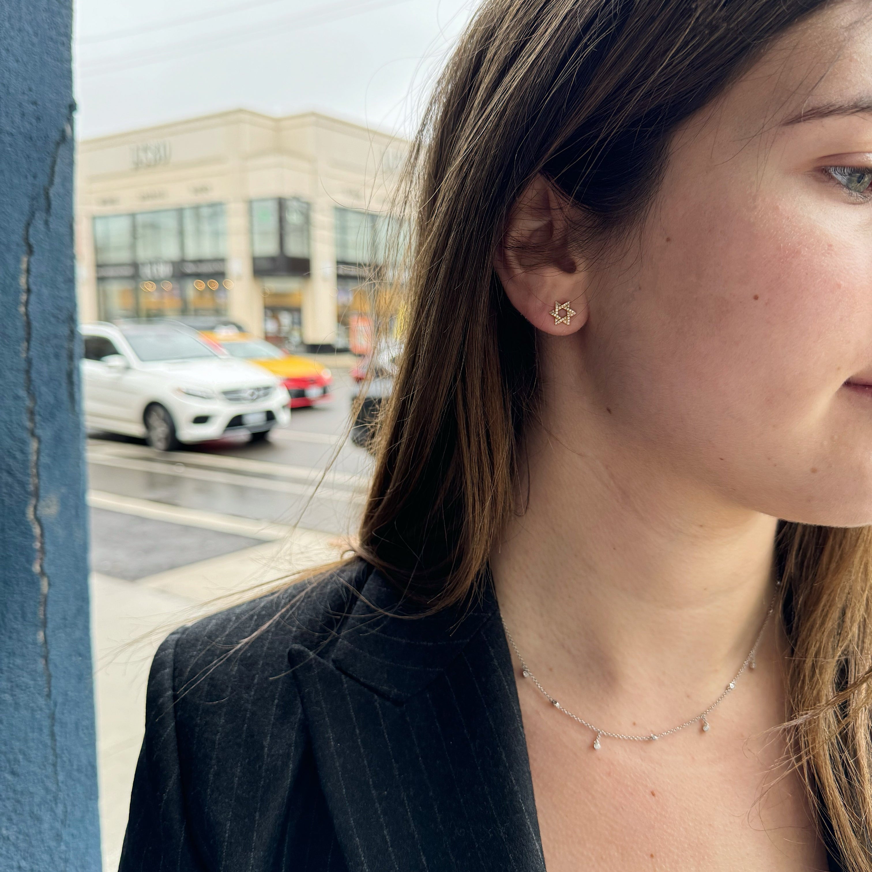 Diamond Station & Drop Necklace-Bijoux Village Fine Jewellers