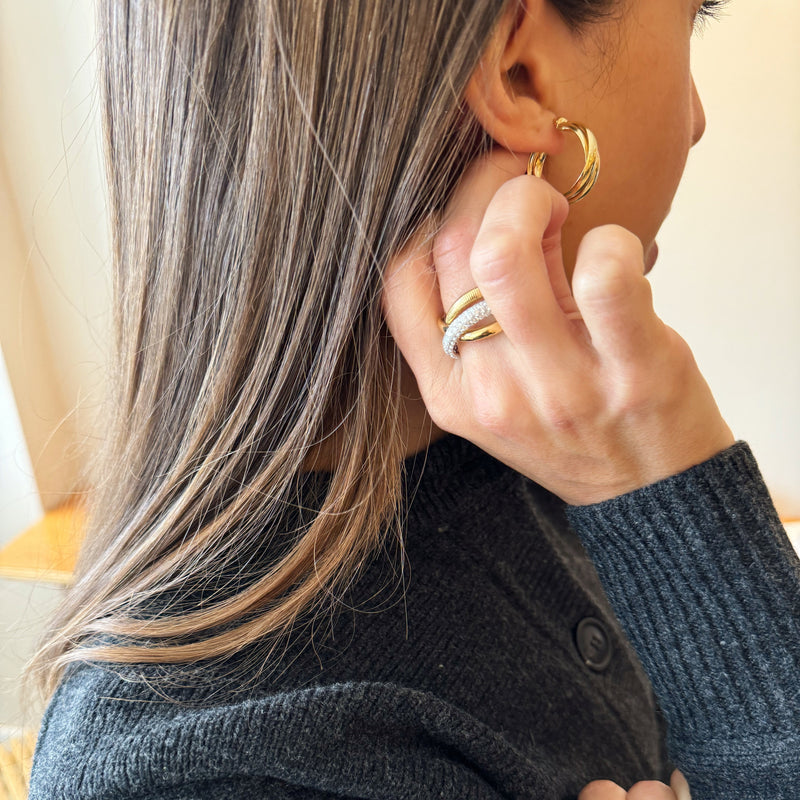 Triple-Band Hoop Earrings-10 Karat-Bijoux Village Fine Jewellers