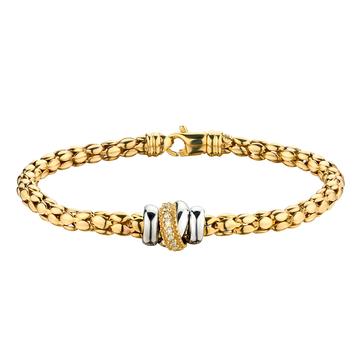 Yellow & White Gold Knot Bracelet-Bijoux Village Fine Jewellers