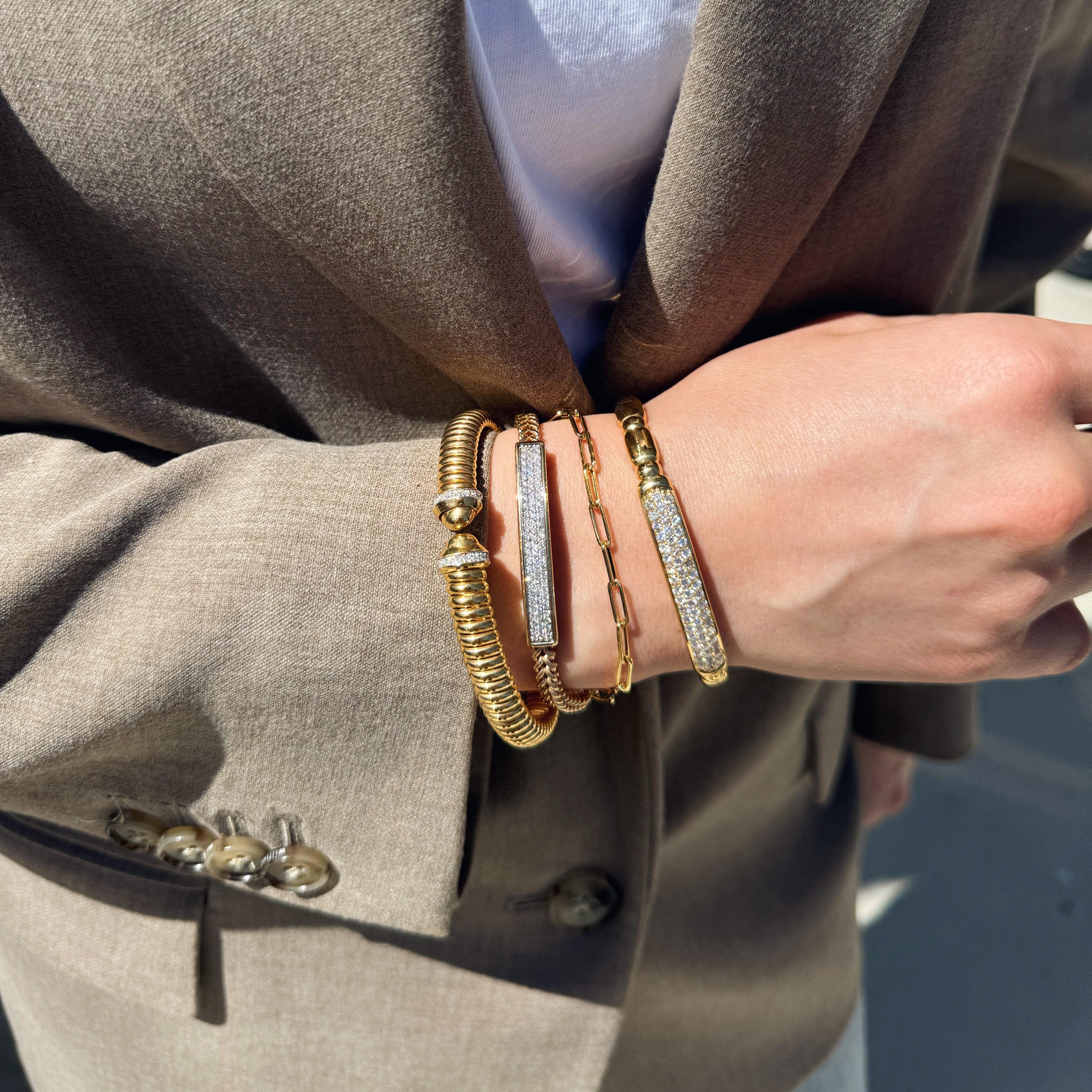 Yellow Gold Paperclip Link Bracelet-Bijoux Village Fine Jewellers