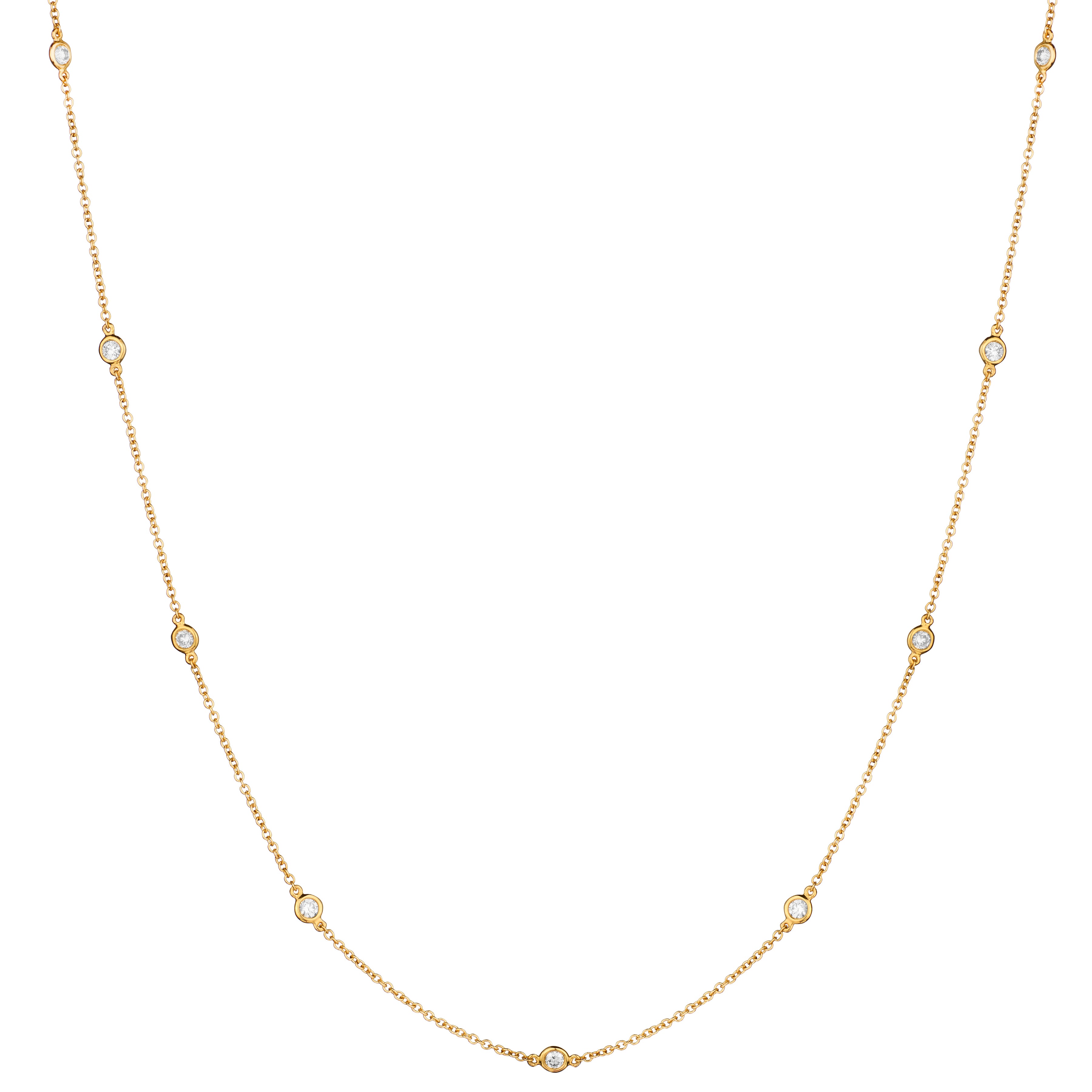 Diamond Station Necklace-Bijoux Village Fine Jewellers