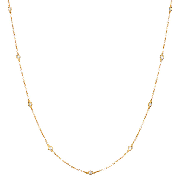 Diamond Station Necklace-Bijoux Village Fine Jewellers