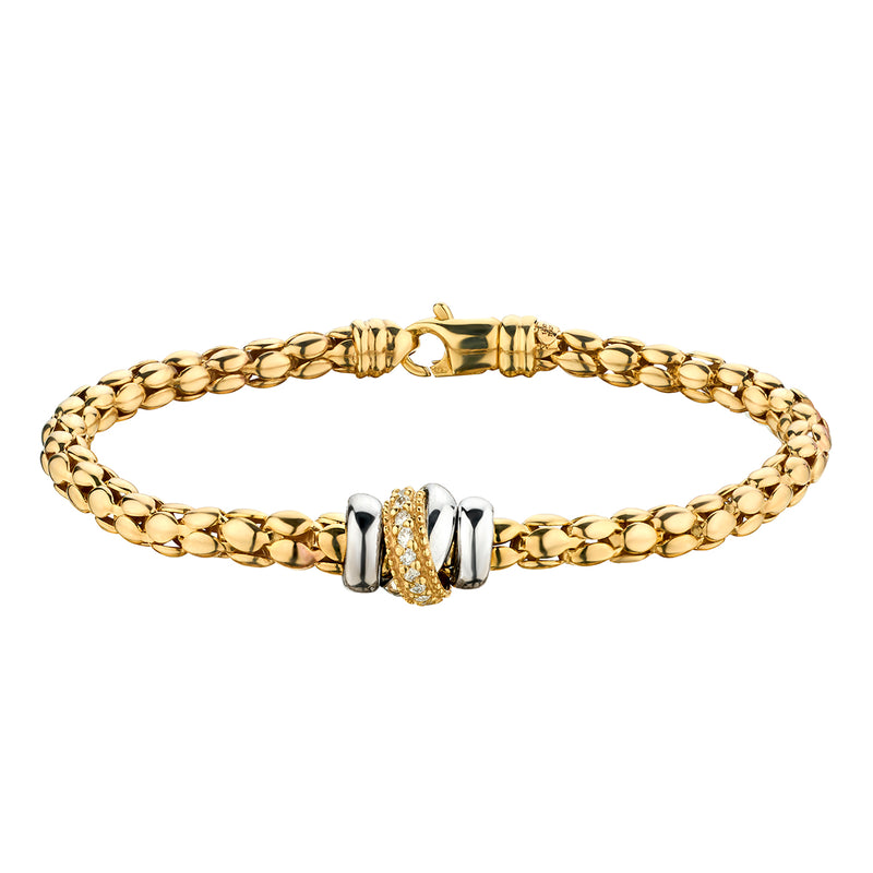 Yellow & White Gold Knot Bracelet-14 Karat-Bijoux Village Fine Jewellers