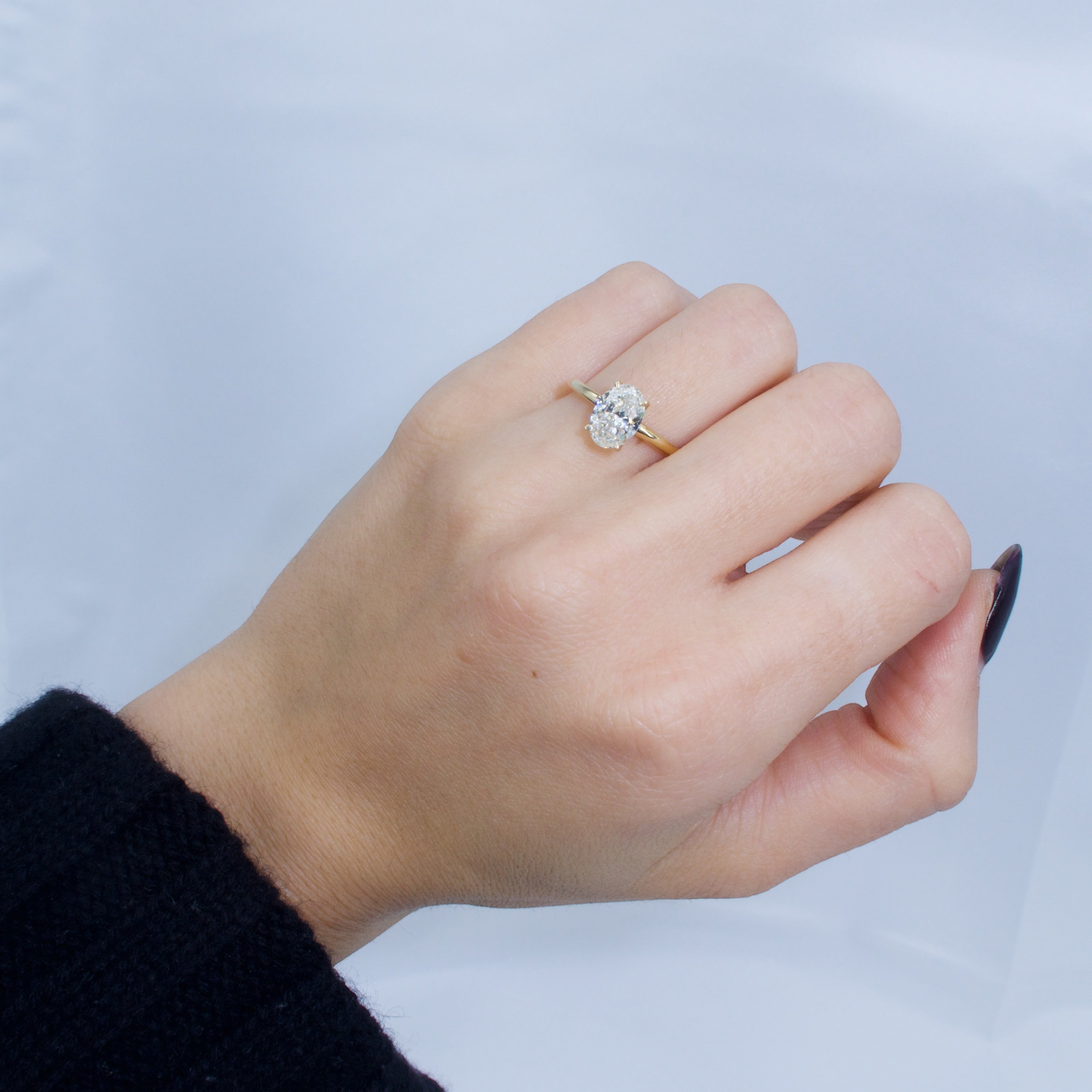 Natural Oval Diamond Solitaire Ring-Bijoux Village Fine Jewellers