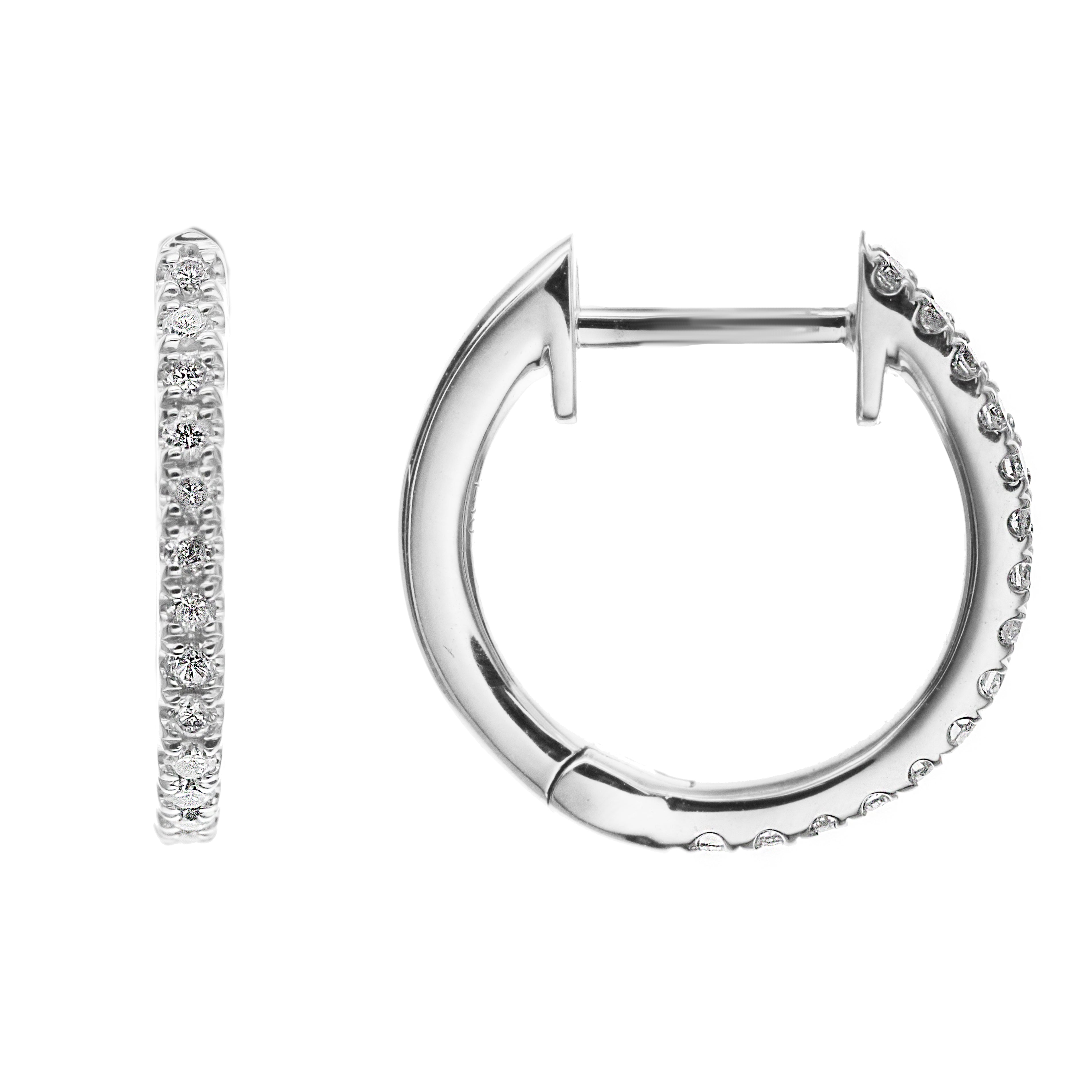 0.19 CT Diamond Hoop Earrings-Bijoux Village Fine Jewellers