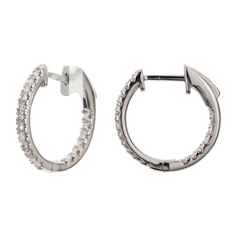 0.25 CT Diamond Hoop Earrings