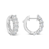 Emerald-Cut Diamond Hoop Earrings-Bijoux Village Fine Jewellers