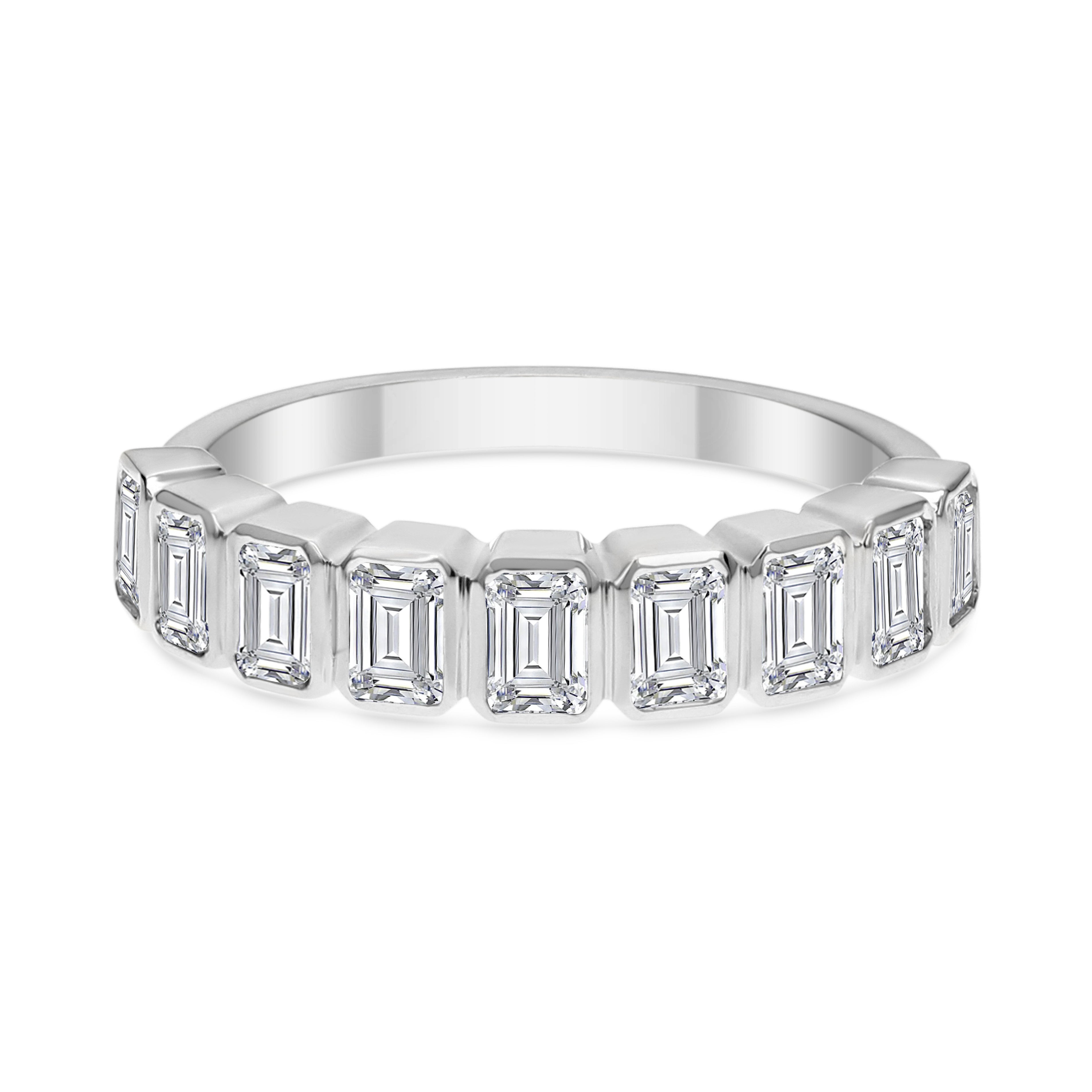 Emerald Cut Diamond Bar Band-Bijoux Village Fine Jewellers
