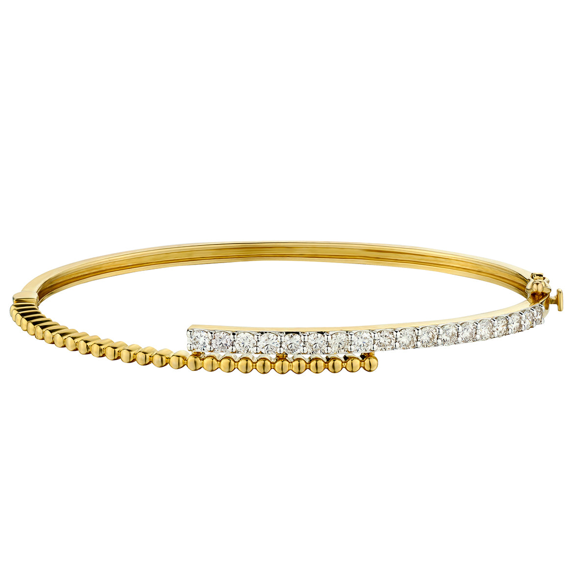 Diamond Beaded Bangle-14 Karat-Bijoux Village Fine Jewellers