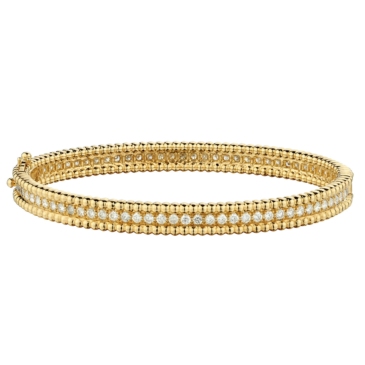 Double Row Beaded Diamond Bangle-14 Karat-Bijoux Village Fine Jewellers