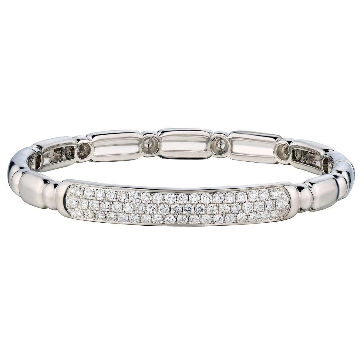 White Gold Diamond Pavé Bangle-Bijoux Village Fine Jewellers