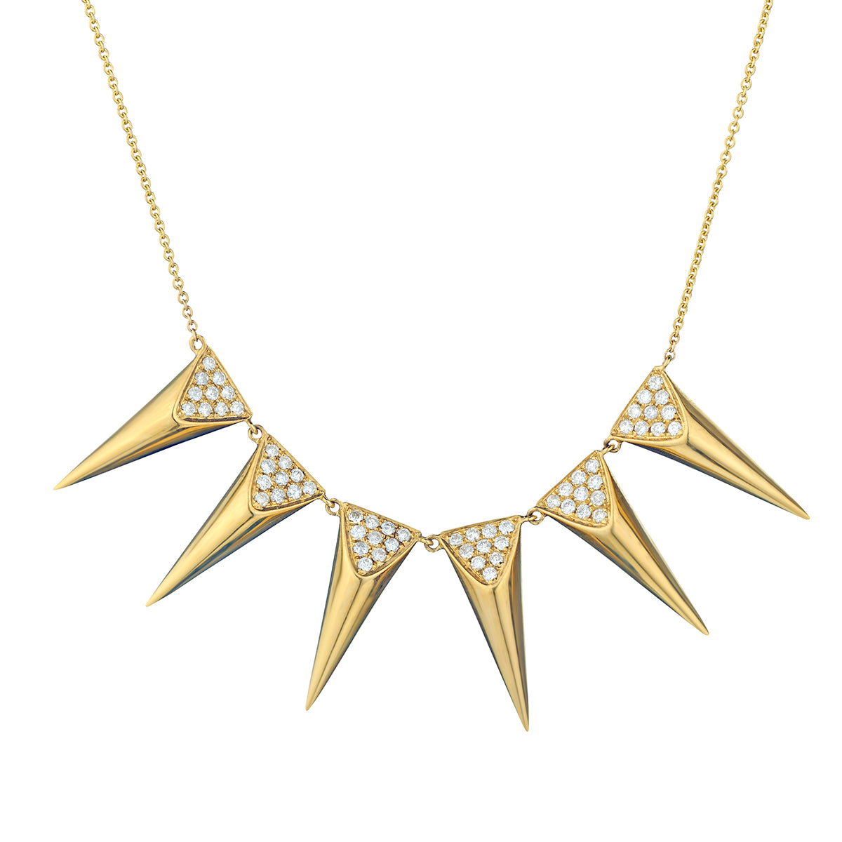Golden Spike Diamond Necklace-18 Karat-Bijoux Village Fine Jewellers