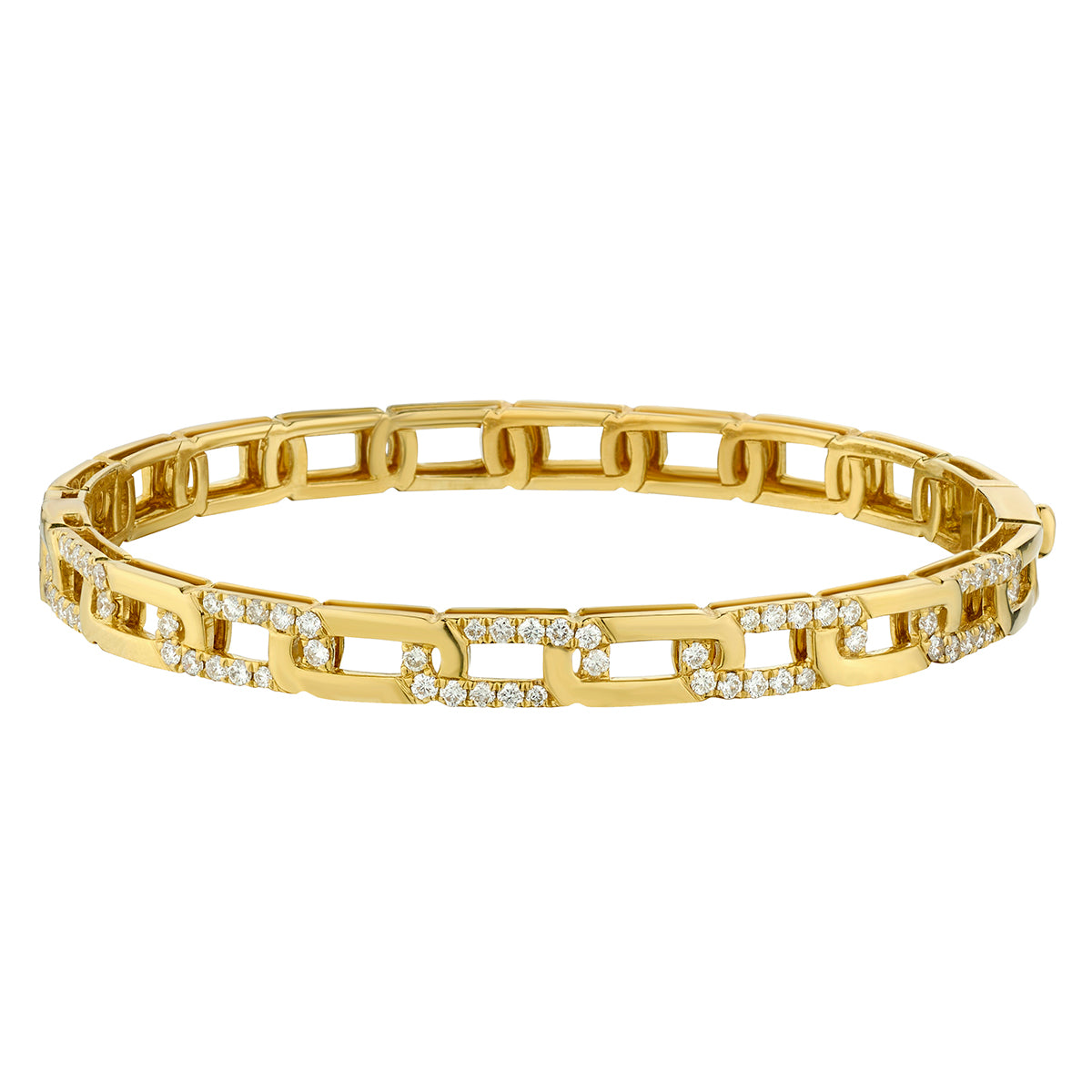 Diamond Link Chain Bangle-18 Karat-Bijoux Village Fine Jewellers