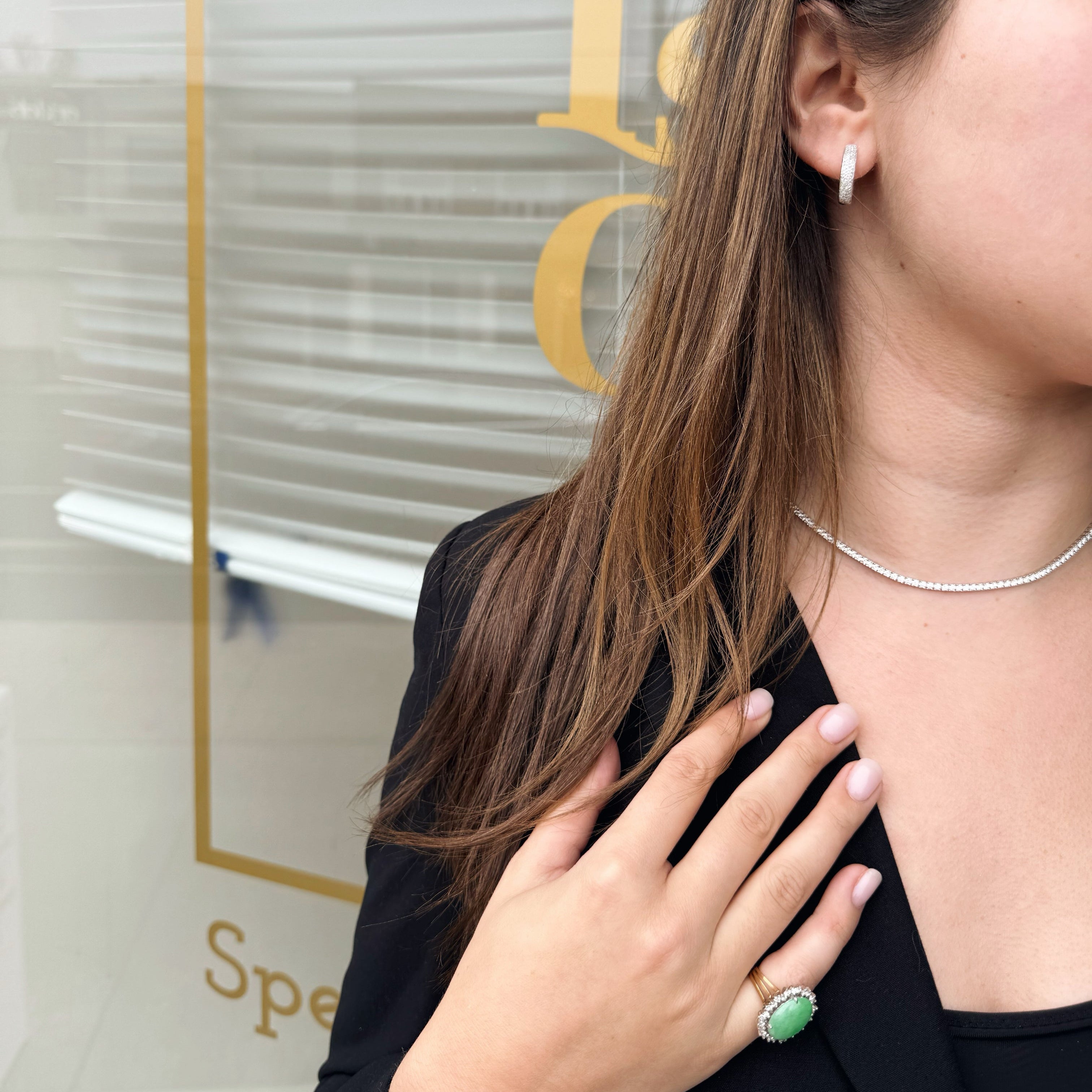 Pavé Diamond Hoop Earrings-Bijoux Village Fine Jewellers