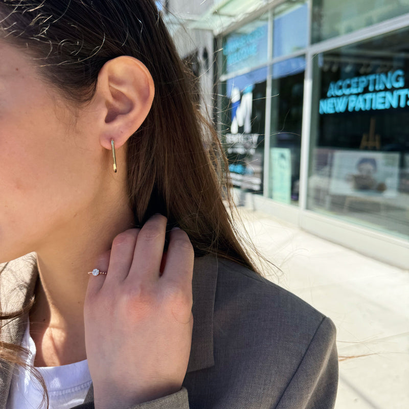 Mini Paperclip Huggie Earrings-Bijoux Village Fine Jewellers