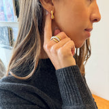 Yellow Gold Bamboo-Inspired Hoop Earrings-14 Karat-Bijoux Village Fine Jewellers