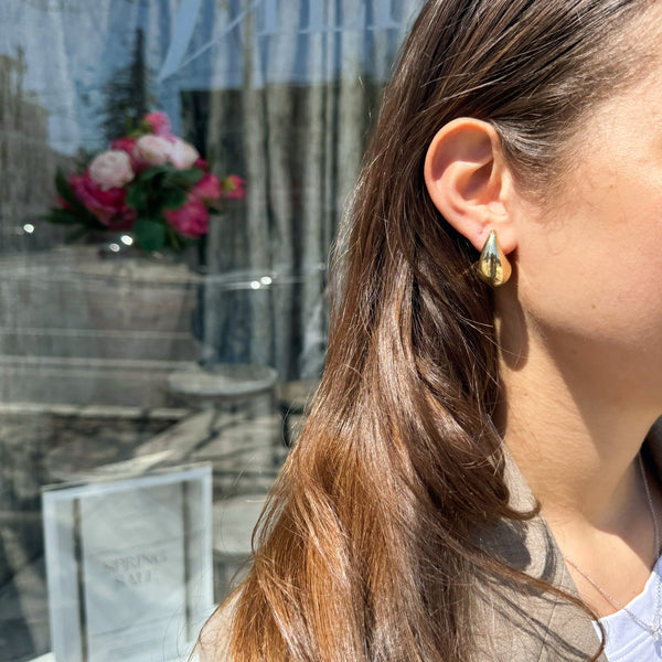 Sculpted Teardrop Earrings-Bijoux Village Fine Jewellers