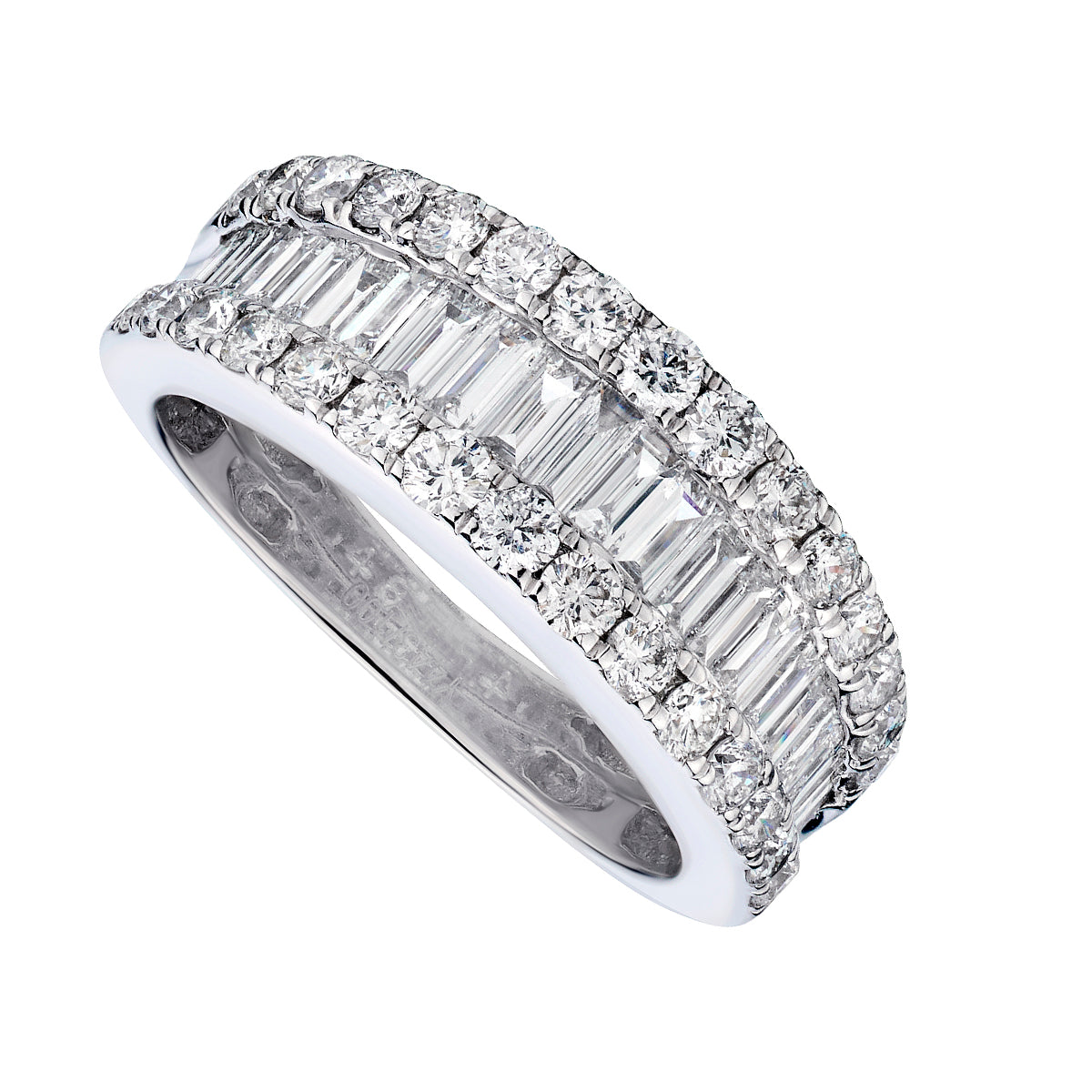 Baguette and Round Diamond Ring-Bijoux Village Fine Jewellers
