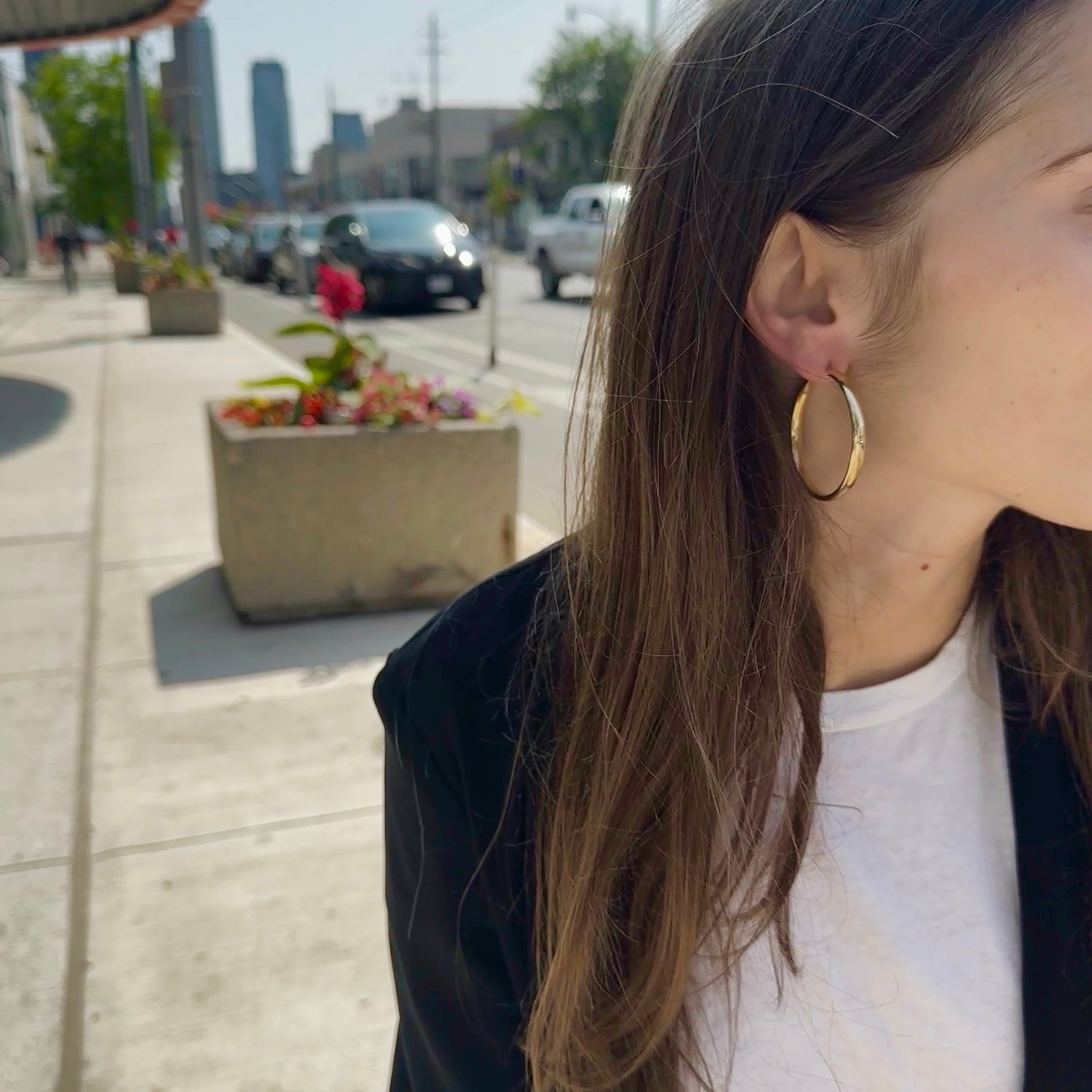 Bold 14K Yellow Gold Polished Hoop Earrings-Bijoux Village Fine Jewellers