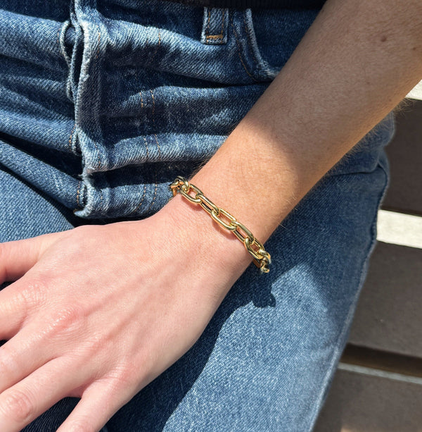 Bold Paperclip Link Bracelet in 14K Yellow Gold-Bijoux Village Fine Jewellers