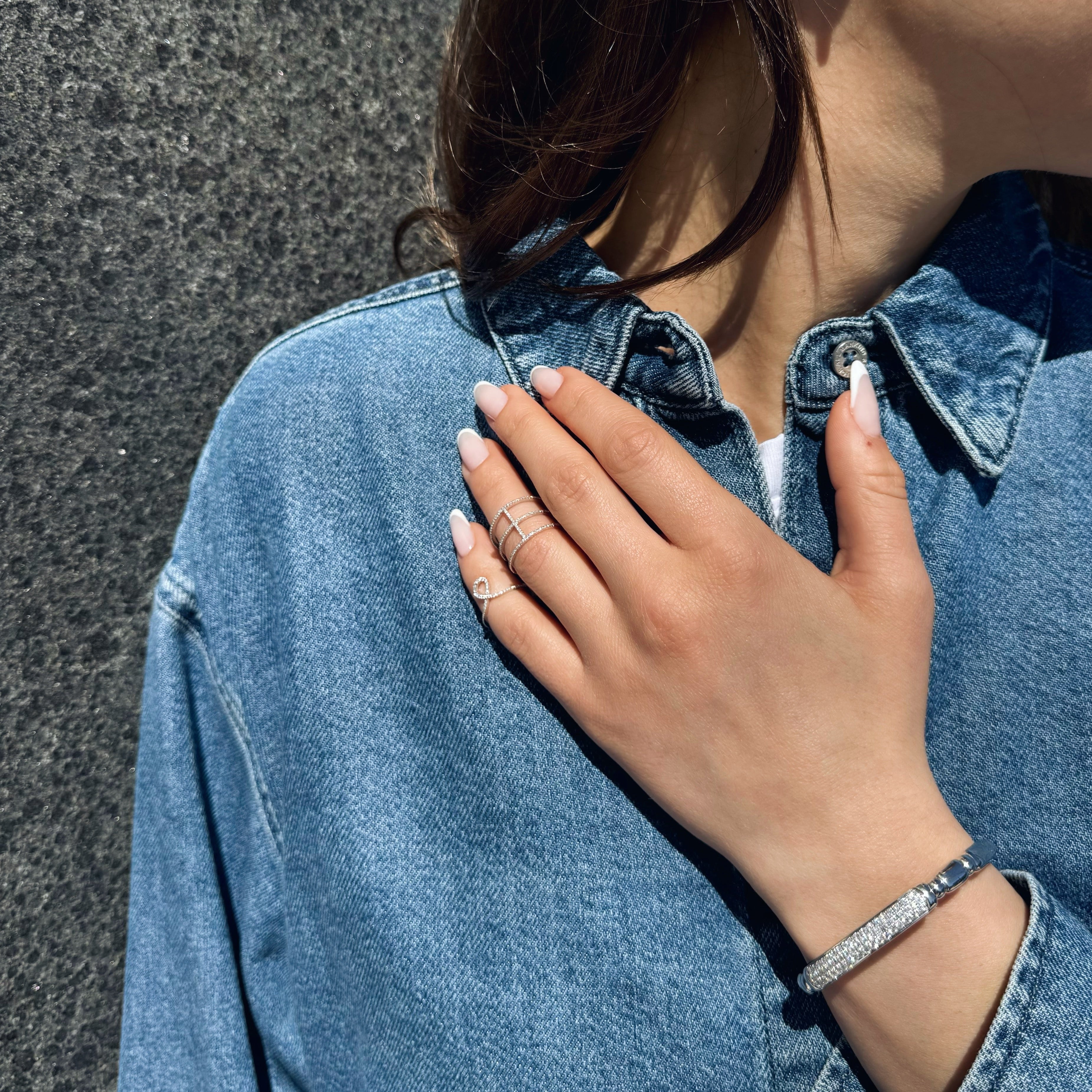White Gold Diamond Pavé Bangle-Bijoux Village Fine Jewellers