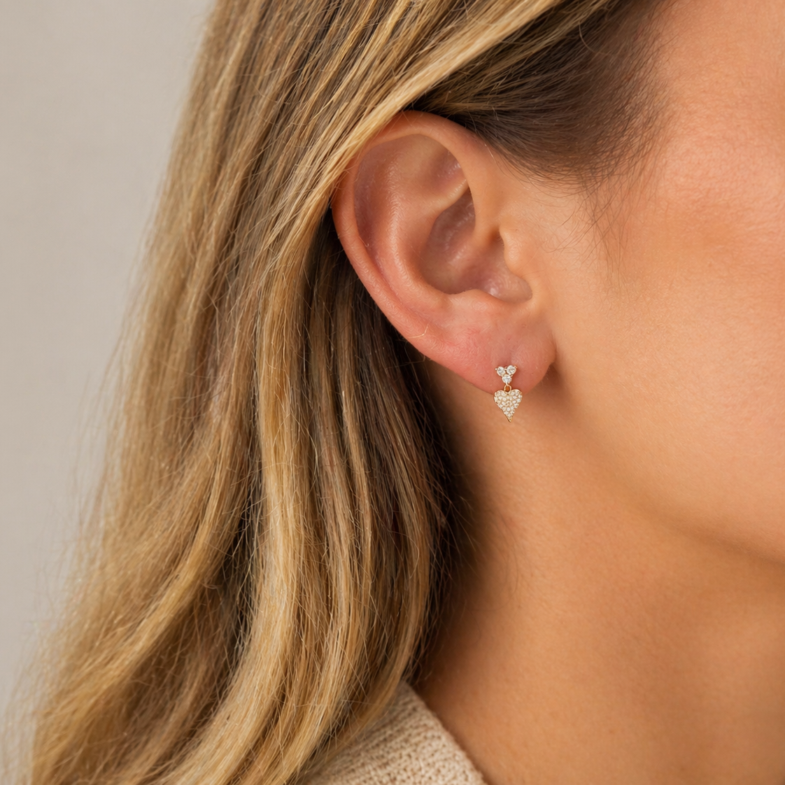 Pavé Heart Drop Studs-Bijoux Village Fine Jewellers