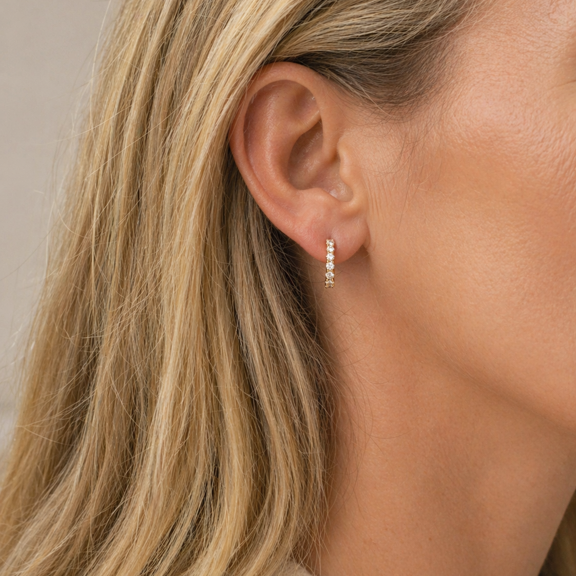 Alternating Sparkle Huggies-Bijoux Village Fine Jewellers