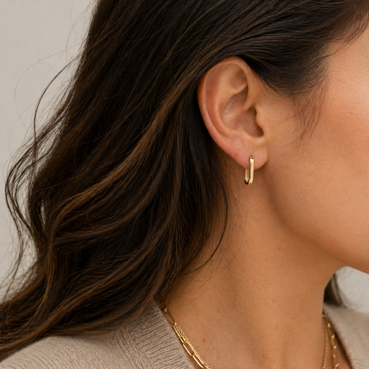 Mini Paperclip Huggie Earrings-Bijoux Village Fine Jewellers