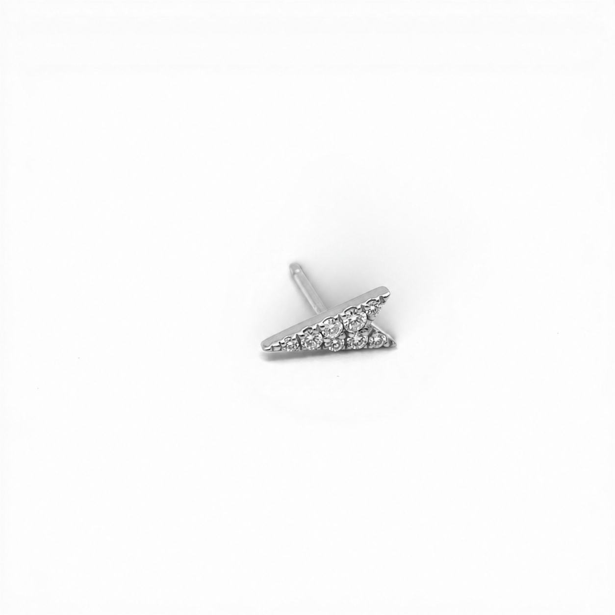 Diamond Triangle Stud (Single)-18 Karat-Bijoux Village Fine Jewellers