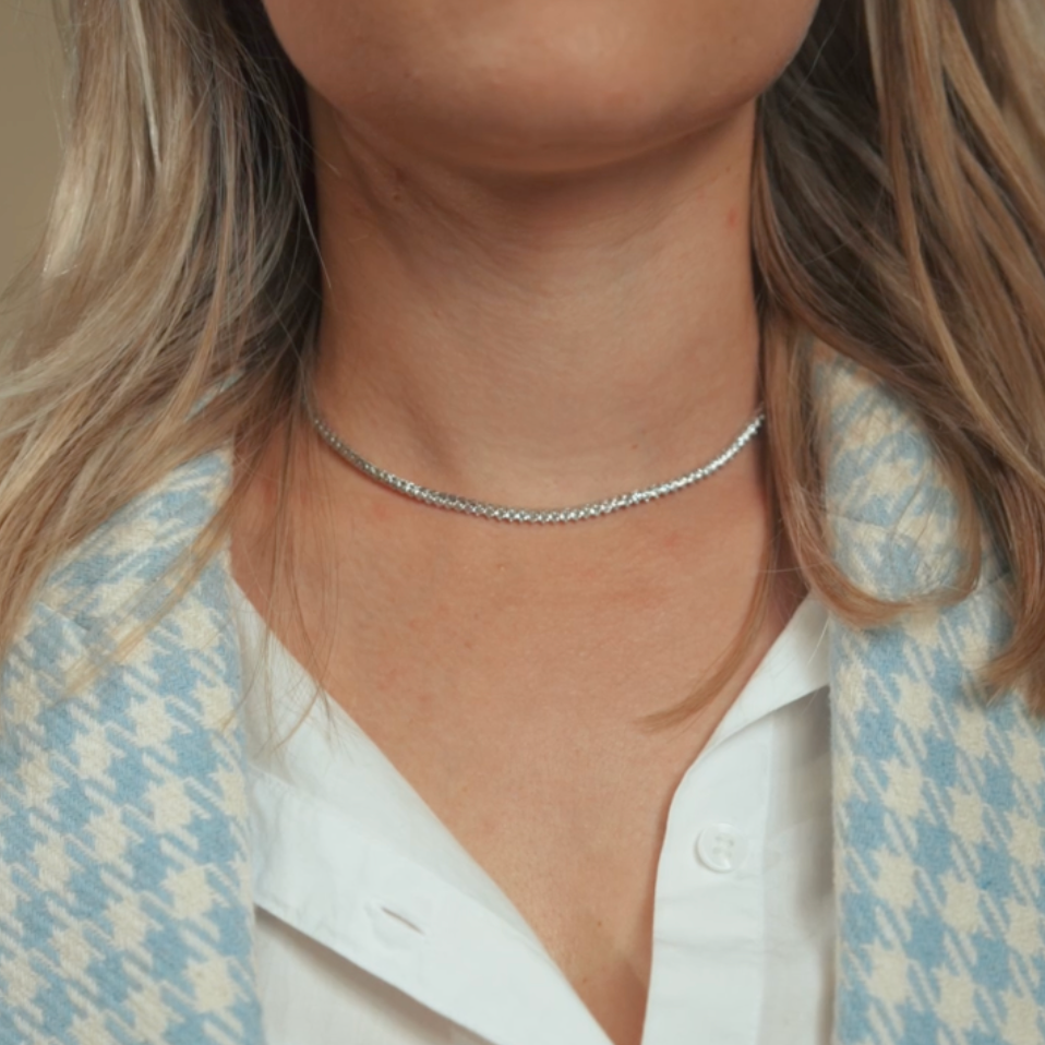 Classic Diamond Tennis Necklace – 14K White Gold, 8.42 CT-Bijoux Village Fine Jewellers