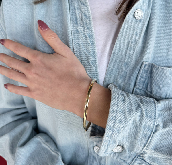 Classic Yellow Gold Bangle-Bijoux Village Fine Jewellers