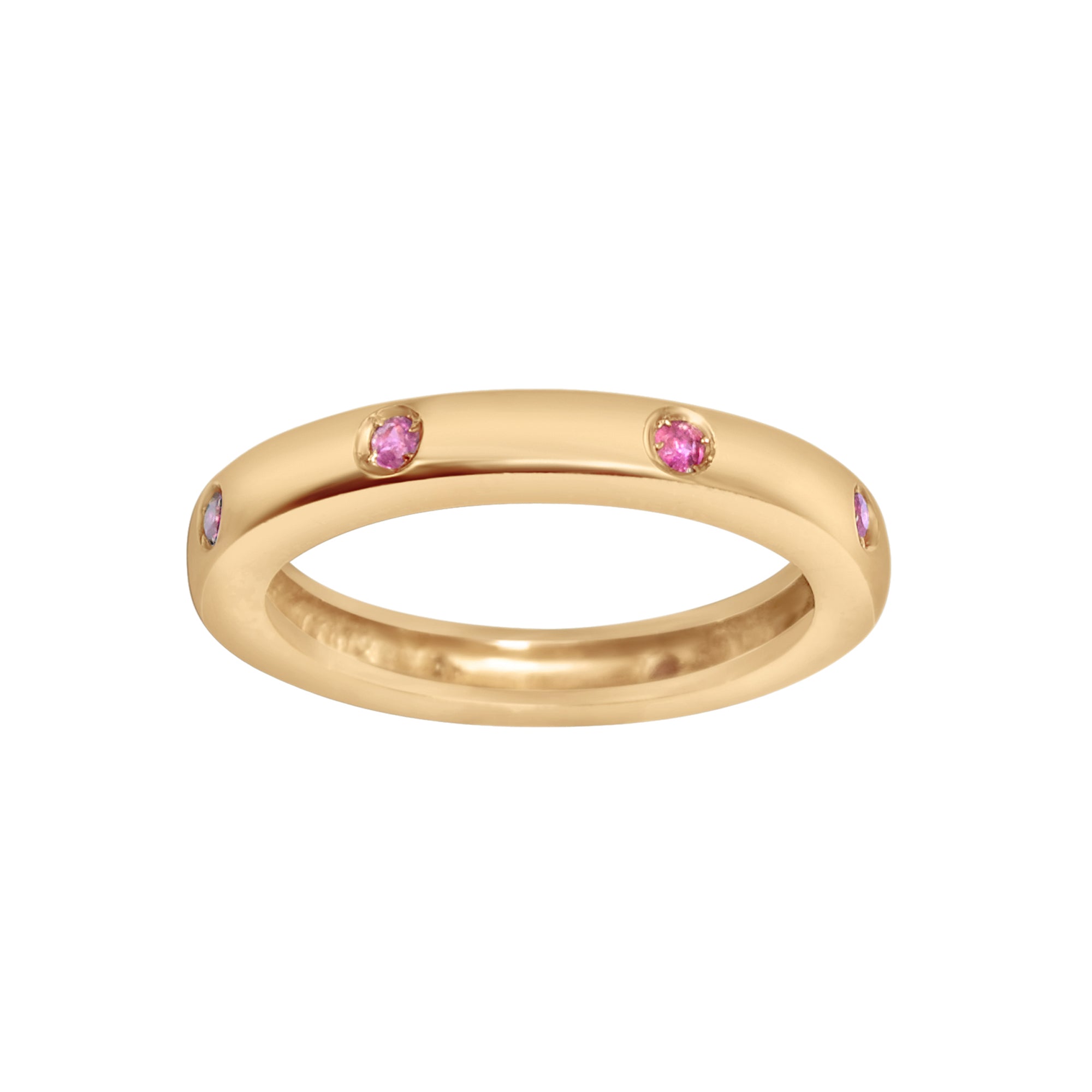 Yellow Gold Set Ruby Band-14 Karat-Bijoux Village Fine Jewellers