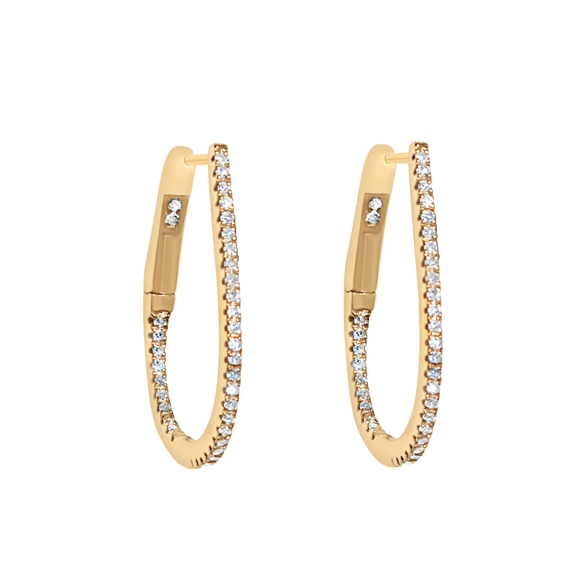 Oval Huggie Diamond Earrings-18 Karat-Bijoux Village Fine Jewellers