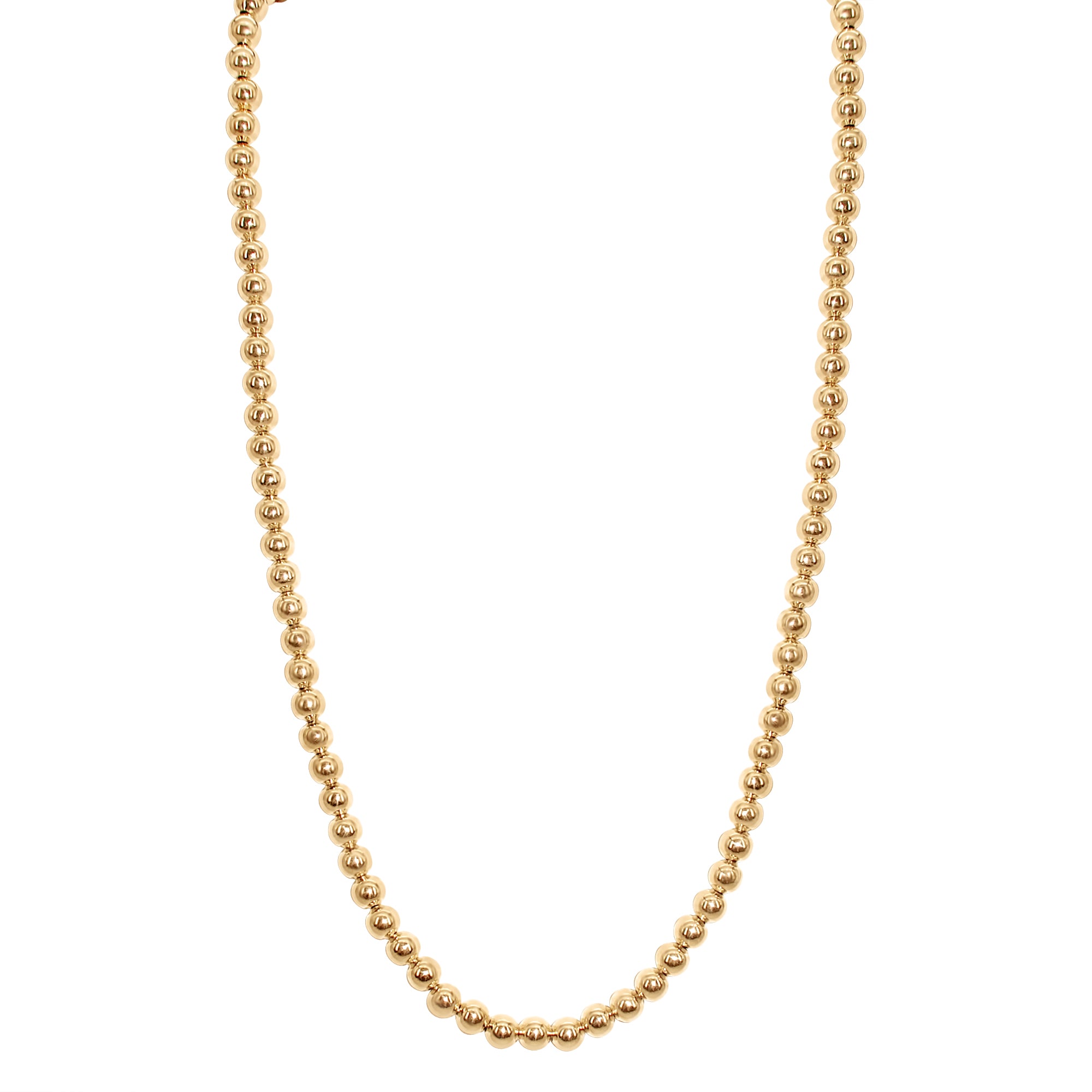 14K Yellow Gold Bead Necklace – 18 inches-Bijoux Village Fine Jewellers
