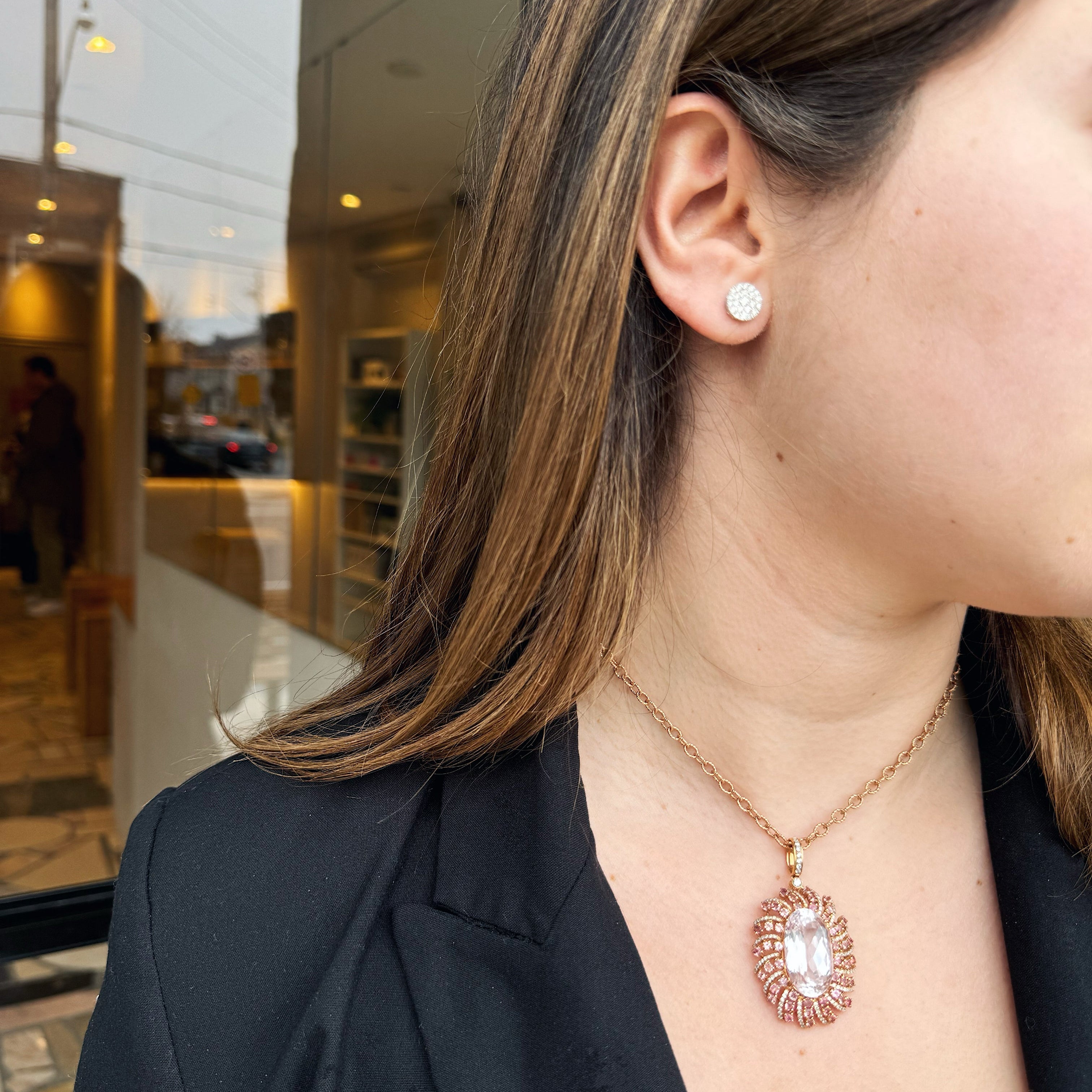 Pavé Diamond Cluster Stud Earrings-Bijoux Village Fine Jewellers