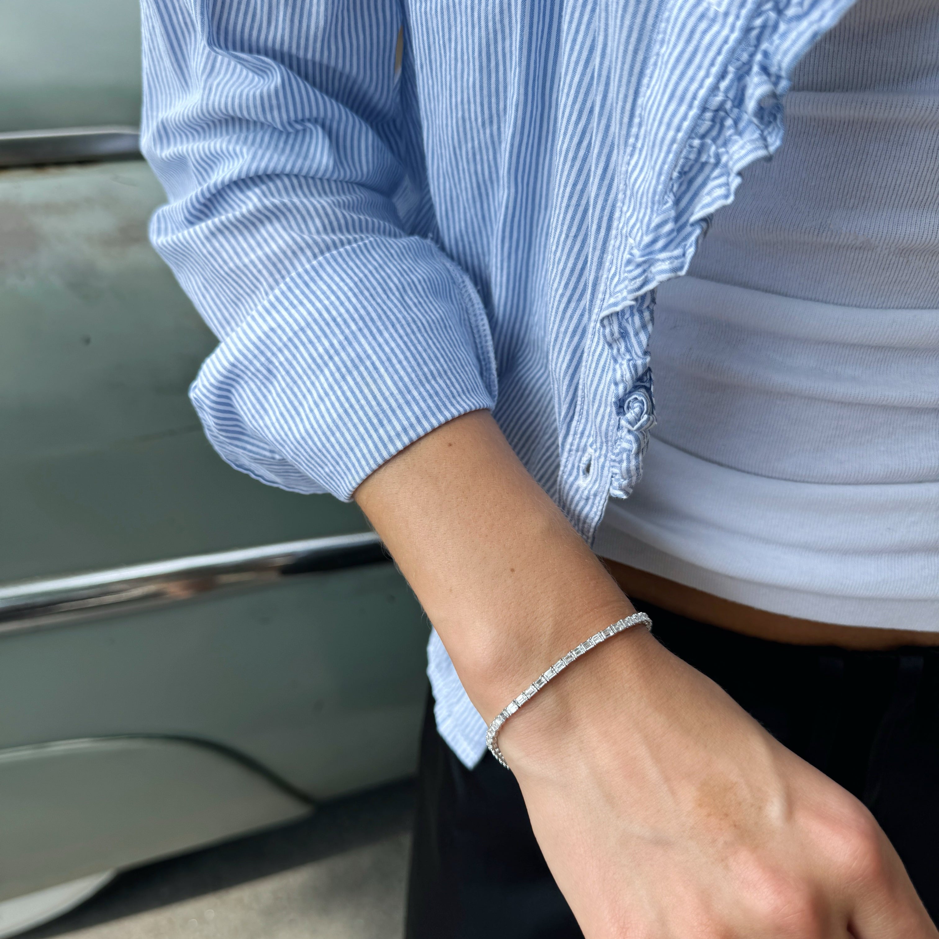 Diamond Baguette Tennis Bracelet-Bijoux Village Fine Jewellers