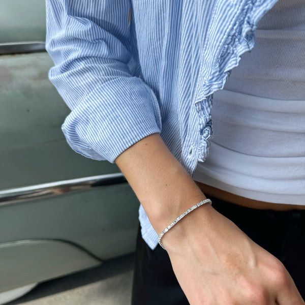 Diamond Baguette Tennis Bracelet-Bijoux Village Fine Jewellers