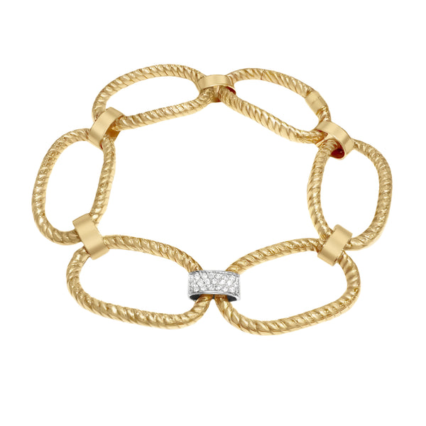 Diamond-Accented Rope Link Bracelet-Bijoux Village Fine Jewellers