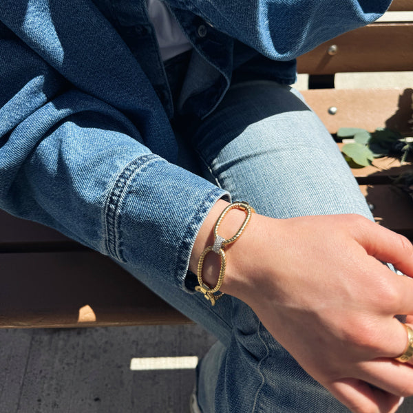 Diamond-Accented Rope Link Bracelet-Bijoux Village Fine Jewellers