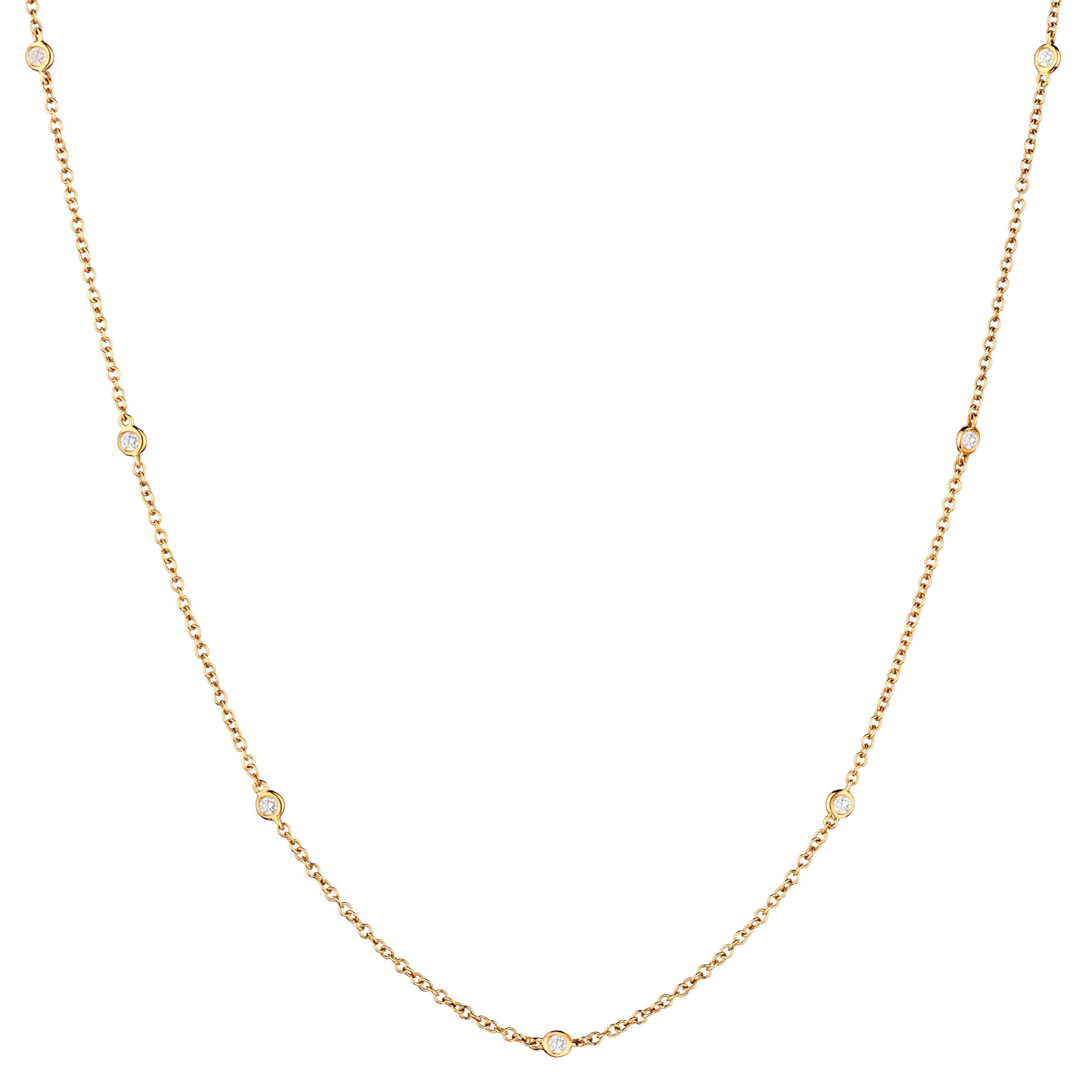 Diamond Bezel-Set Station Necklace-Bijoux Village Fine Jewellers