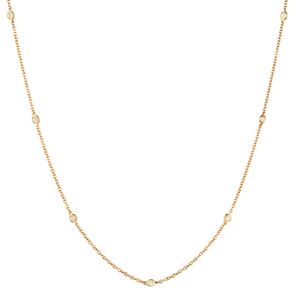 Diamond Bezel-Set Station Necklace-Bijoux Village Fine Jewellers