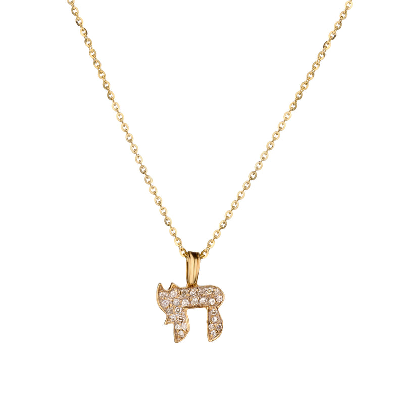 Diamond Chai Pendant Necklace-Bijoux Village Fine Jewellers