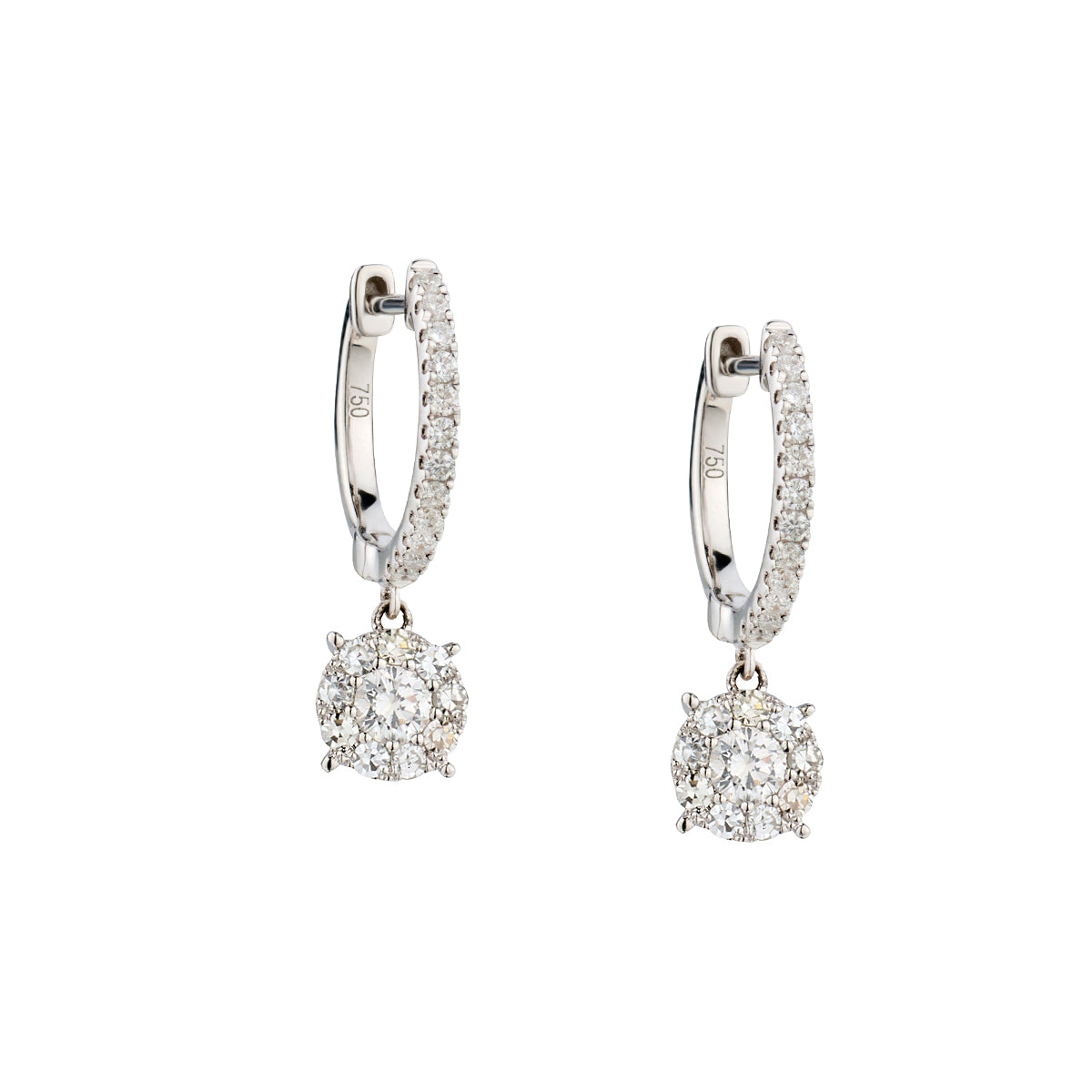 Diamond Drop Huggie Earrings-Bijoux Village Fine Jewellers