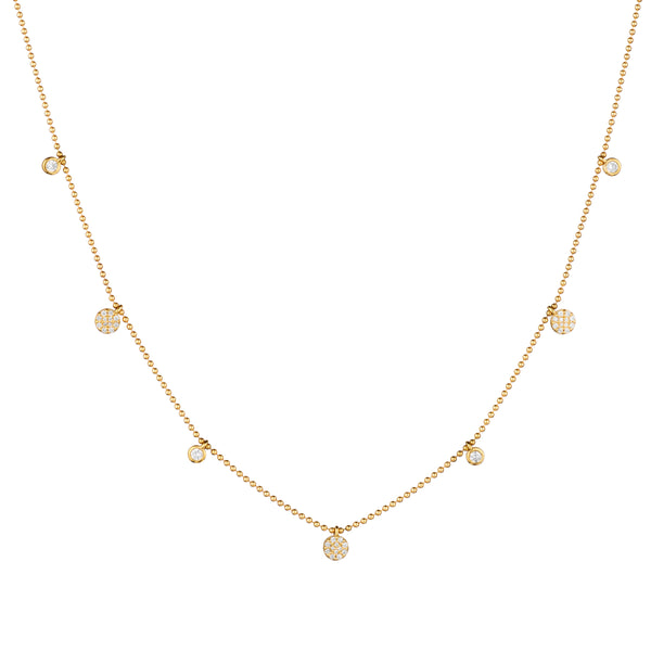 Diamond Drop Station Necklace-Bijoux Village Fine Jewellers