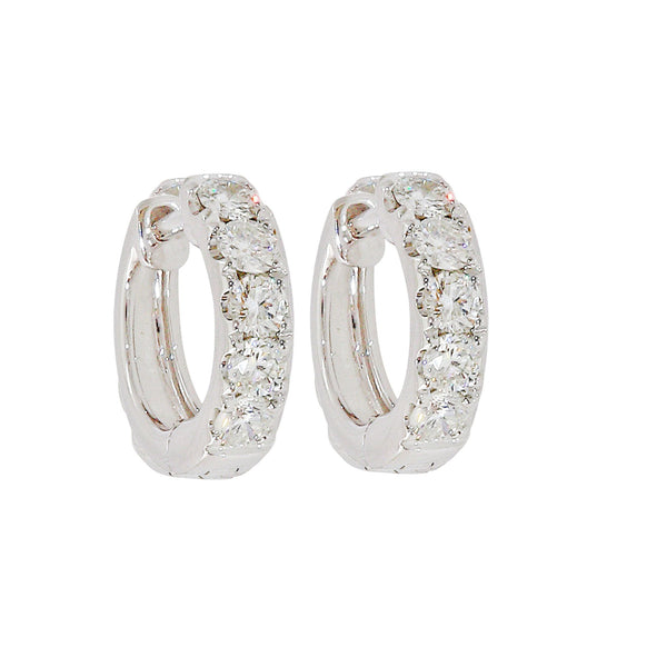 Diamond Huggie Hoop Earrings-Diamond-Bijoux Village Fine Jewellers