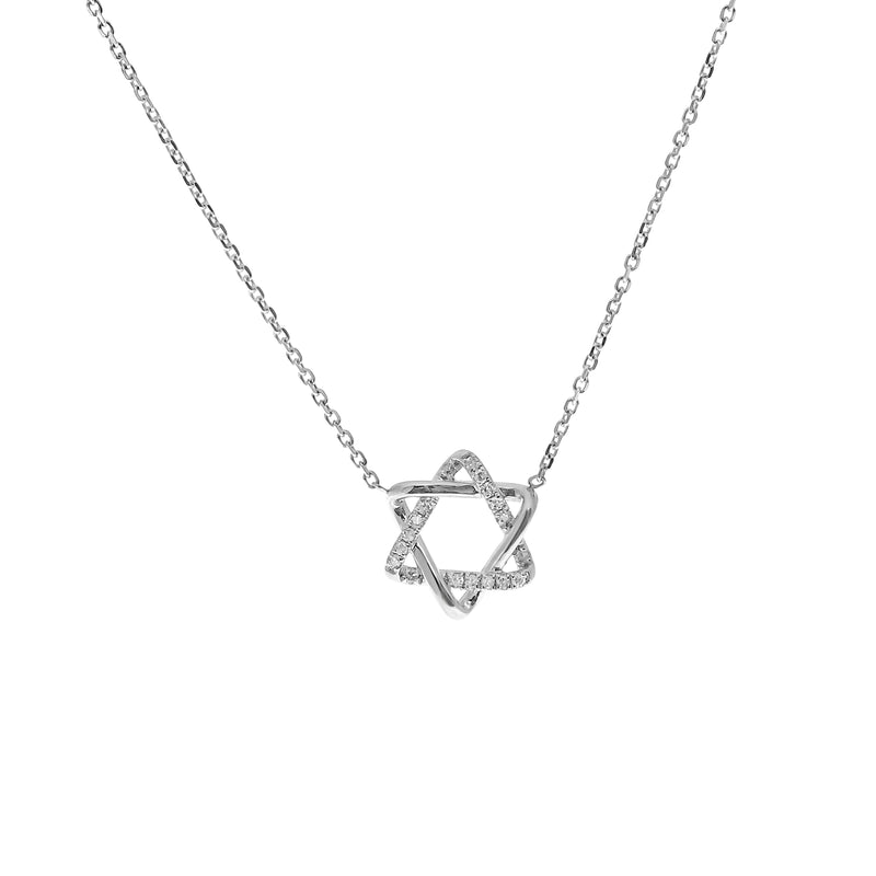 Diamond Interwoven Star of David Necklace-Bijoux Village Fine Jewellers