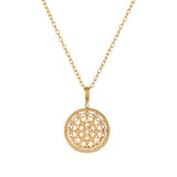 Diamond Mandala Medallion Pendant in Yellow Gold-Bijoux Village Fine Jewellers