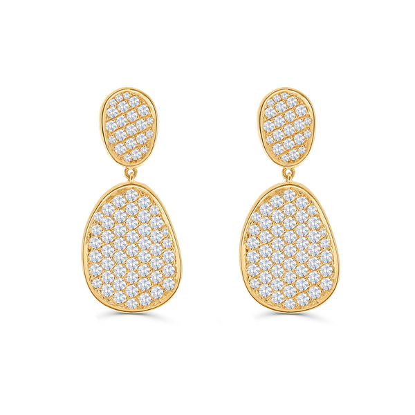 Diamond Pave Drop Earrings-Diamond-Bijoux Village Fine Jewellers