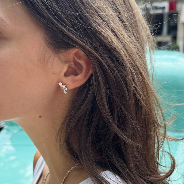 Diamond Staggered Studs-Bijoux Village Fine Jewellers