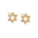 Diamond Star of David Stud Earrings-Bijoux Village Fine Jewellers
